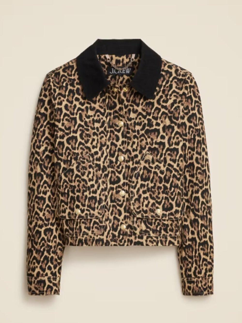 J Crew Short Barn Jacket, Leopard Print, Size XXL, NwT